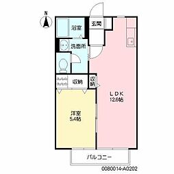 メゾンあやB 1LDKの間取図画像