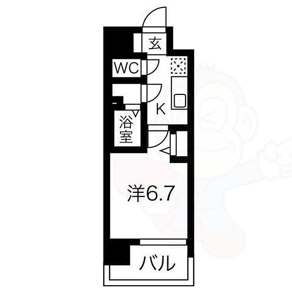 愛知県名古屋市中区橘１丁目(賃貸マンション1K・5階・24.02㎡)の写真 その2