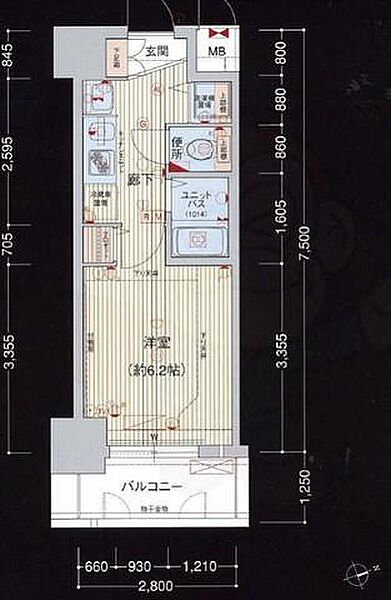 愛知県名古屋市西区名駅３丁目(賃貸マンション1R・4階・21.00㎡)の写真 その2