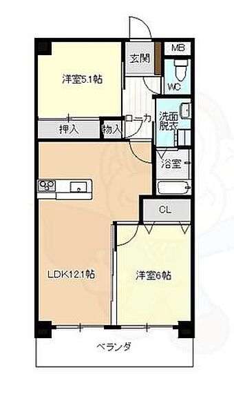 グランドハイツ梶野 401｜愛知県名古屋市中川区中花町(賃貸マンション2LDK・4階・55.00㎡)の写真 その2