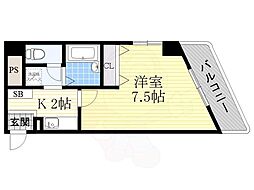 プチメゾン矢田 2階1Kの間取り
