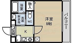 マーブルワン 3階1Kの間取り