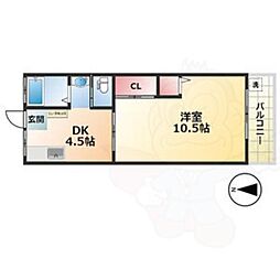 コーポ光 1DKの間取図画像