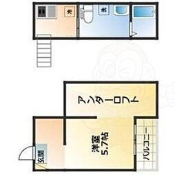 ウィーン・ベル2 2階ワンルームの間取り