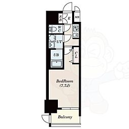 S-RESIDENCE庄内通North 7階1Kの間取り