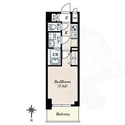 S-RESIDENCE名駅North2 7階1Kの間取り