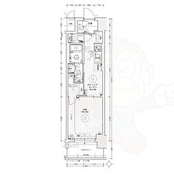エステムコート名古屋ライブゲート 3階1DKの間取り
