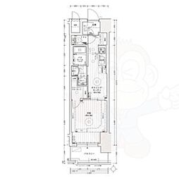 エステムコート名古屋ライブゲート 10階1DKの間取り