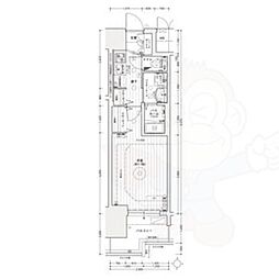 エステムコート名古屋ライブゲート 10階1Kの間取り