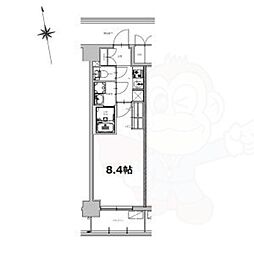 S-RESIDENCE今池beleta 2階1Kの間取り