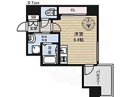 PLATZ TACHIBANA 9階ワンルームの間取り