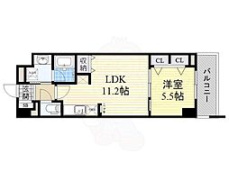 グランルクレ新栄イースト 3階1LDKの間取り