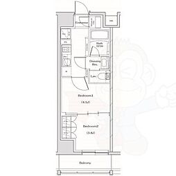 ザ・パークハビオ名古屋松原 12階2Kの間取り