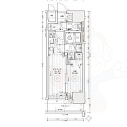 エステムコート名古屋上前津 11階1DKの間取り