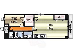 The sengen Terrace 2階1LDKの間取り