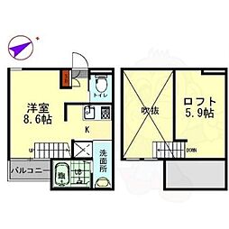 Buffett 2階ワンルームの間取り