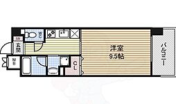 CASTELLO LUSSO 7階ワンルームの間取り