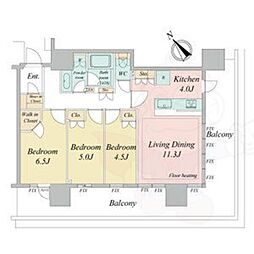NAGOYA the TOWER 10階3LDKの間取り
