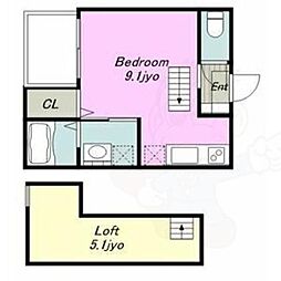 black berry 1階1Kの間取り