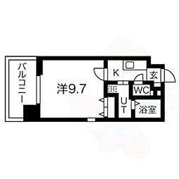 熱田区二番町 1Kの間取図画像