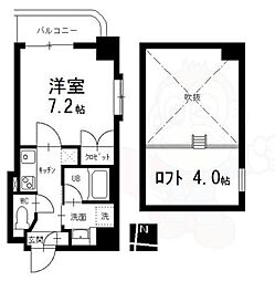 タウンライフ名駅 7階1Kの間取り