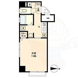 La Douceur伏見 10階1Kの間取り