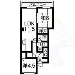 リブレ・M・鳥神 2LDKの間取図画像
