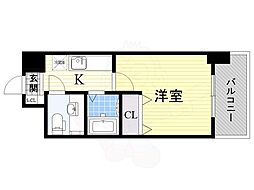 フロンティアタワー名駅南 9階1Kの間取り