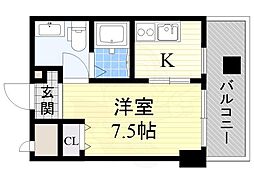 フロンティアタワー名駅南 6階1Kの間取り