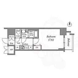 SHOKEN Residence名古屋 太閤通 1Kの間取図画像