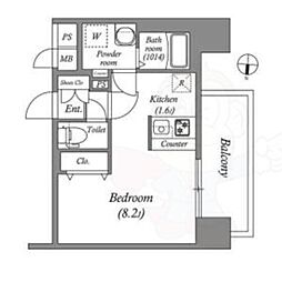 SHOKEN Residence名古屋 太閤通 ワンルームの間取図画像