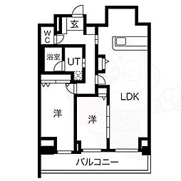 アーバンパーク日吉 2LDKの間取図画像