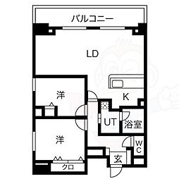 ロイジェント日吉II 2LDKの間取図画像