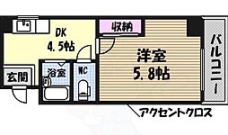 コーポ葵 1DKの間取図画像