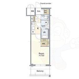 エスリード ザ・レガリア新栄ALTAIER 1Kの間取図画像