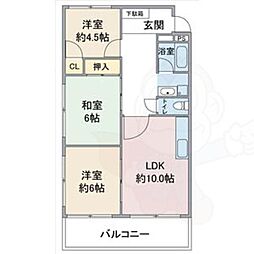 サンライズ喜多山 3LDKの間取図画像