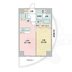 さくらHillsRiverSideEAST 1LDKの間取図画像