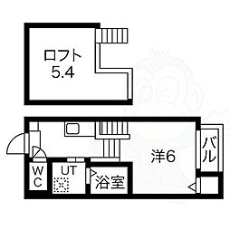 ハーモニーテラスazzurro 1Kの間取図画像