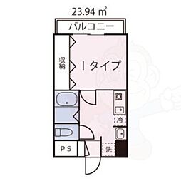 ドミール今池 1Kの間取図画像