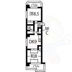 平安ビル 2LDKの間取図画像