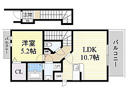 カルムセイス 1LDKの間取図画像