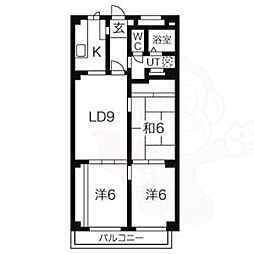 レジデンス西味鋺 3LDKの間取図画像