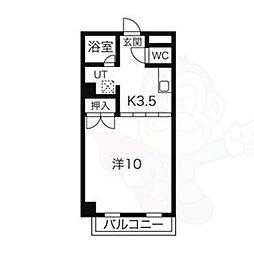 アッサンブラージュ 1Kの間取図画像