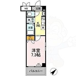 グランドパレス 1Kの間取図画像