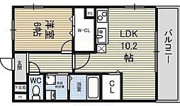グローバルガーデン 1LDKの間取図画像