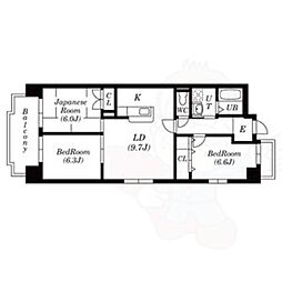 ユーハウス鶴舞2 3LDKの間取図画像