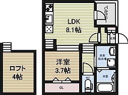 ハーモニーテラス御器所 1LDKの間取図画像