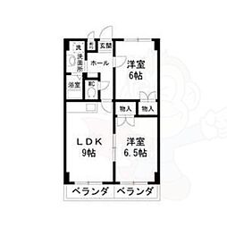 サン・アペックス新守山 2LDKの間取図画像