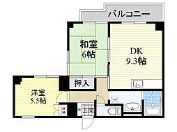 Kコート 2DKの間取図画像