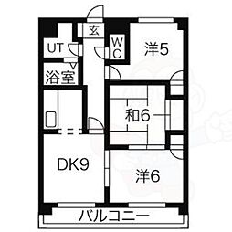 グローリーハイツ 3DKの間取図画像